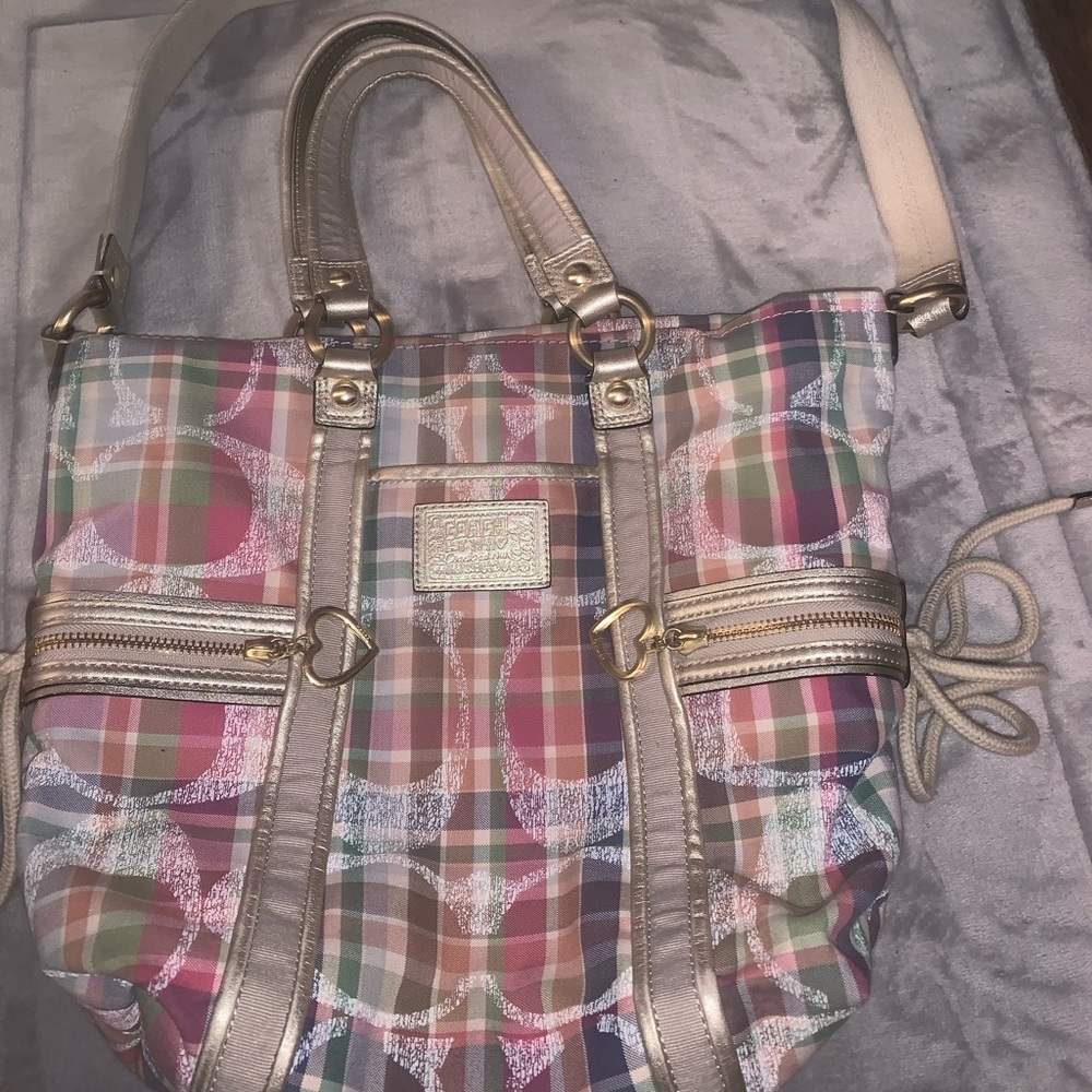Coach Poppy pastel plaid